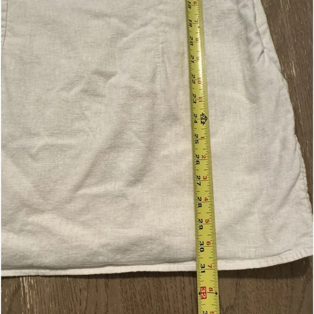 Abercrombie & Fitch Linen Strappy Mini Dress Cream Coastal Graduation L - Picture 6 of 13